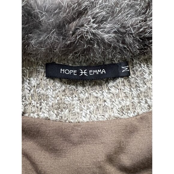 Hope Emma Darling Cardigan Wool Blend Sweater Ruffles Flowers Rabbit Fur - Picture 8 of 10